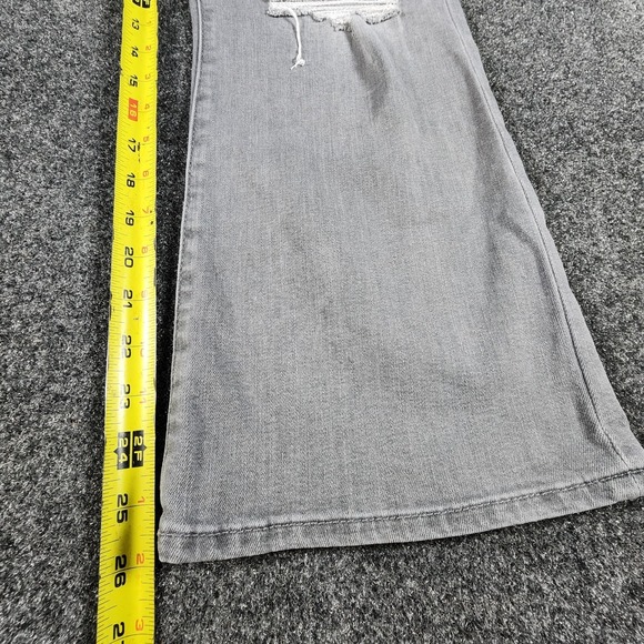 Hudson Natalie Distressed Flare Leg Jeans Grey Women's Size 29 Boho - Picture 13 of 15